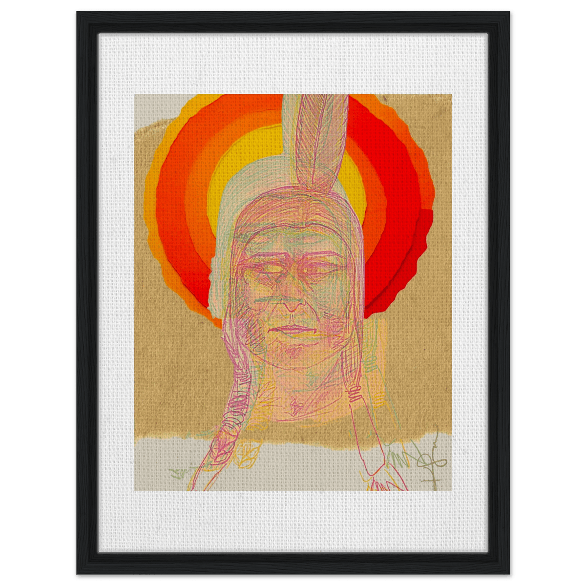 Sitting Bull, The Hunkpapa Lakota Holy Man Framed Canvas - Livity Tree Art