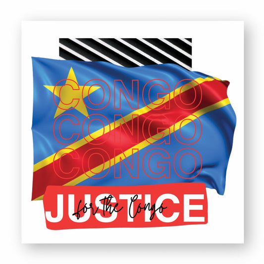 Justice for Congo Sticker Set - Eco-Friendly Water-Based Ink - Sizes 5-7-9 cm | Tree of Life Art - Tree of Life Art