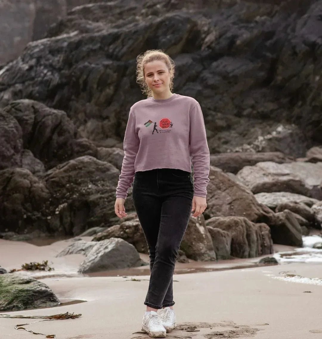 Stop War, Spread Love Palestine Women's Boxy Jumper - Livity Tree Art