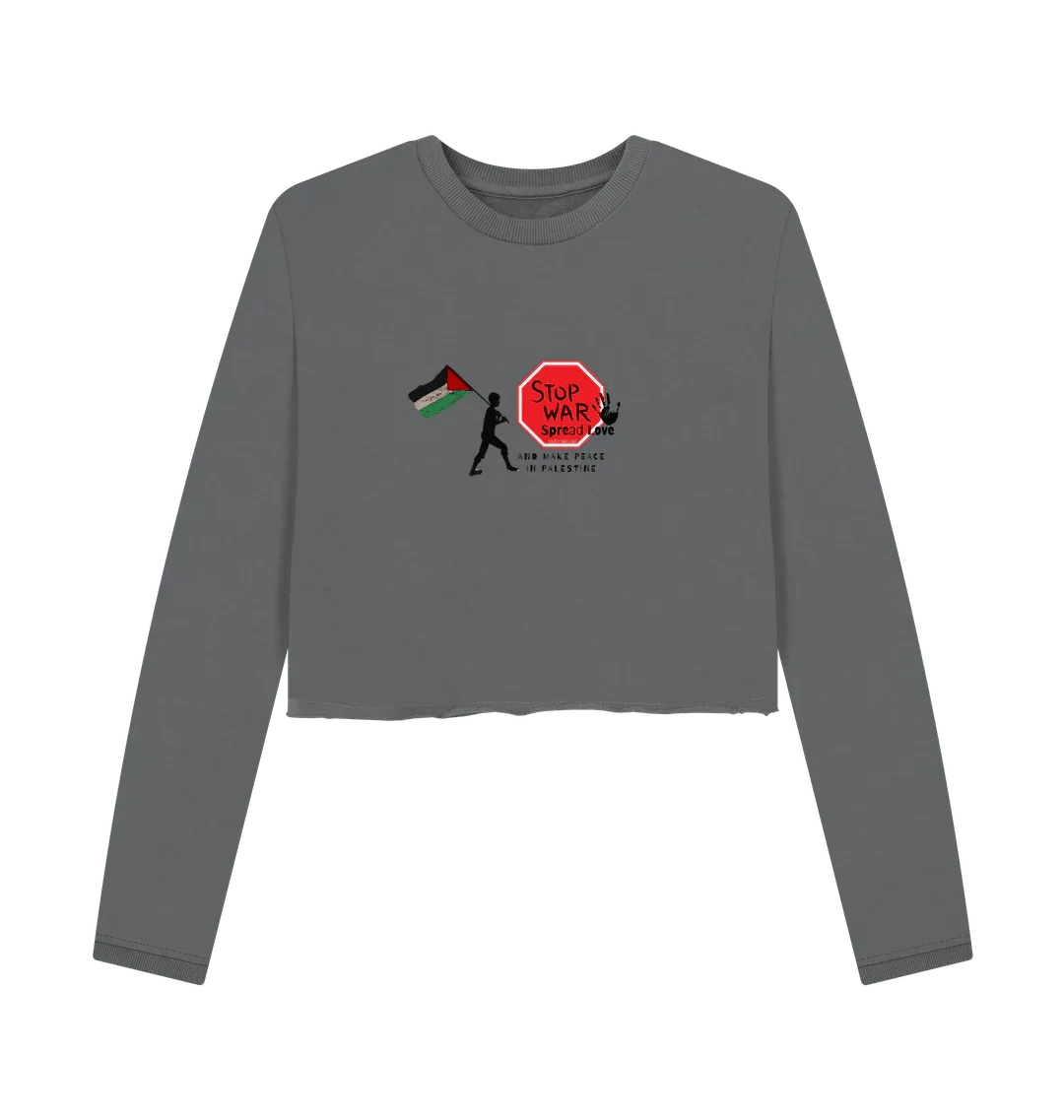 Stop War, Spread Love Palestine Women's Boxy Jumper - Livity Tree Art