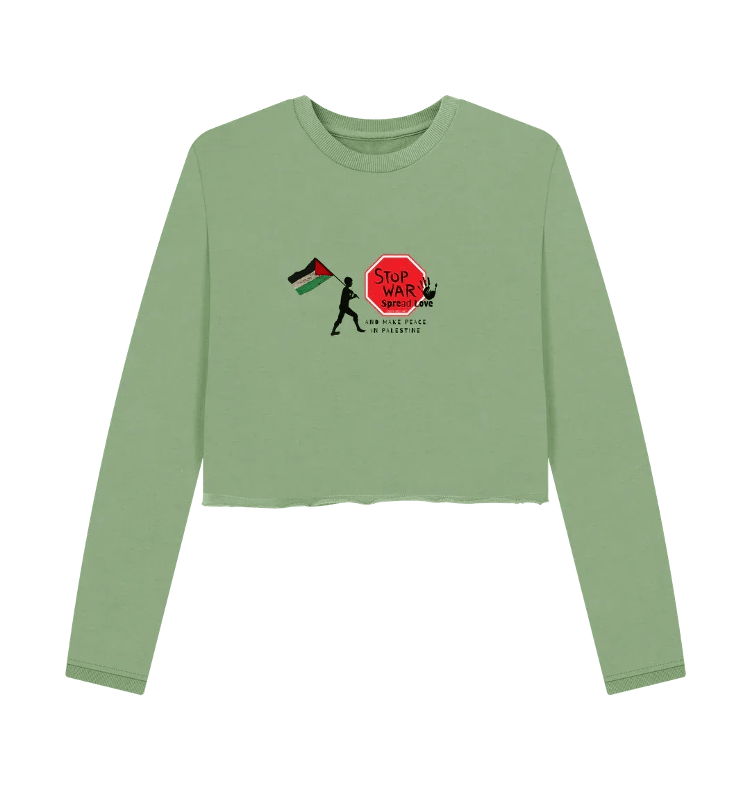 Stop War, Spread Love Palestine Women's Boxy Jumper - Livity Tree Art