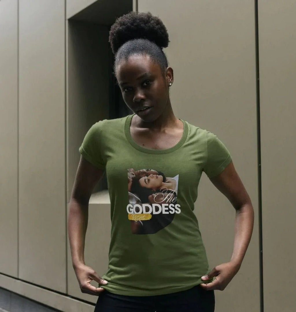 The Goddess Rises Women's Scoop Neck T-shirt - Livity Tree Art