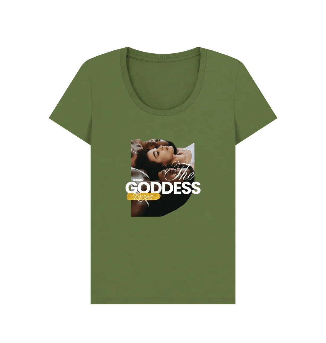 The Goddess Rises Women's Scoop Neck T-shirt - Livity Tree Art