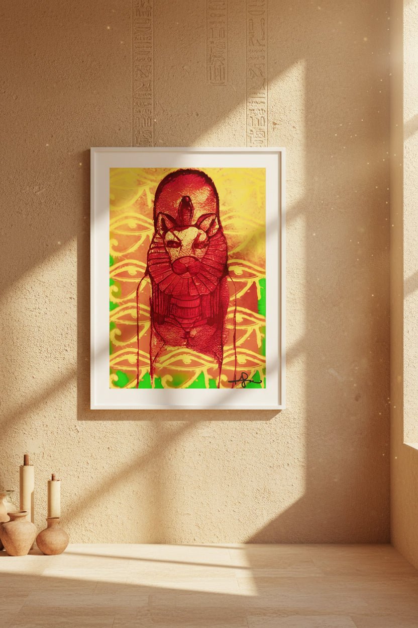 The Rastafarian Sekhmet Mother | Classic Semi - Glossy Paper Poster - Livity Tree Art