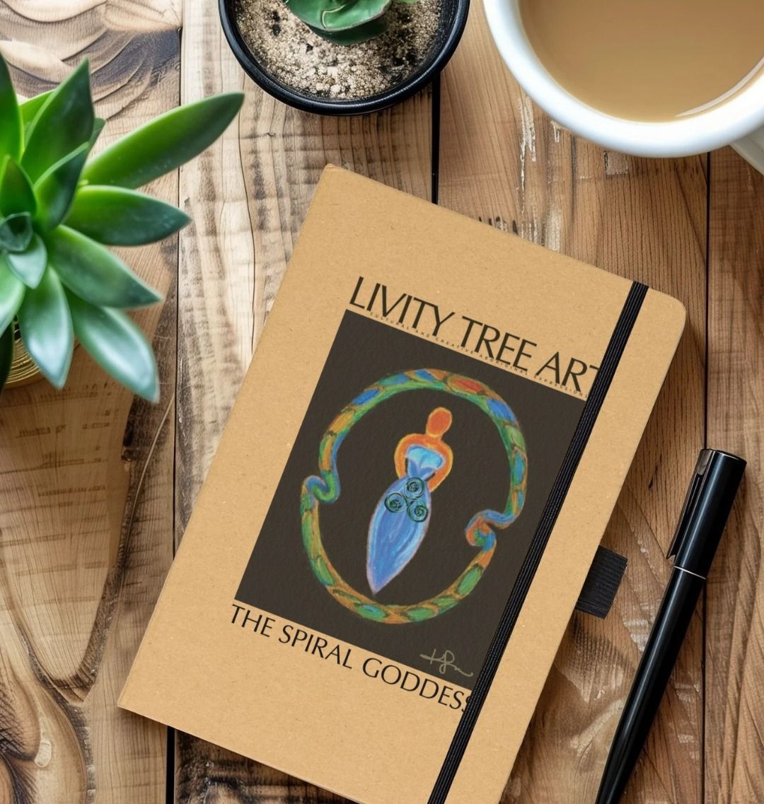 The Spiral Goddess Kraft Paper Notebook - Livity Tree Art