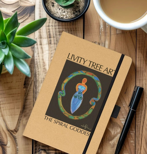 The Spiral Goddess Kraft Paper Notebook - Livity Tree Art