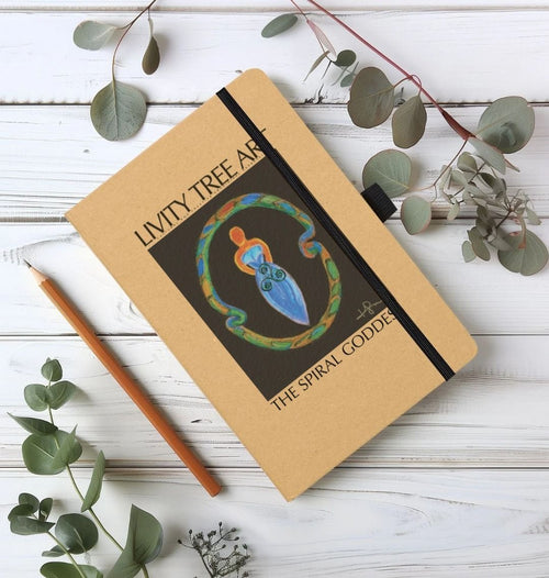 The Spiral Goddess Kraft Paper Notebook - Livity Tree Art