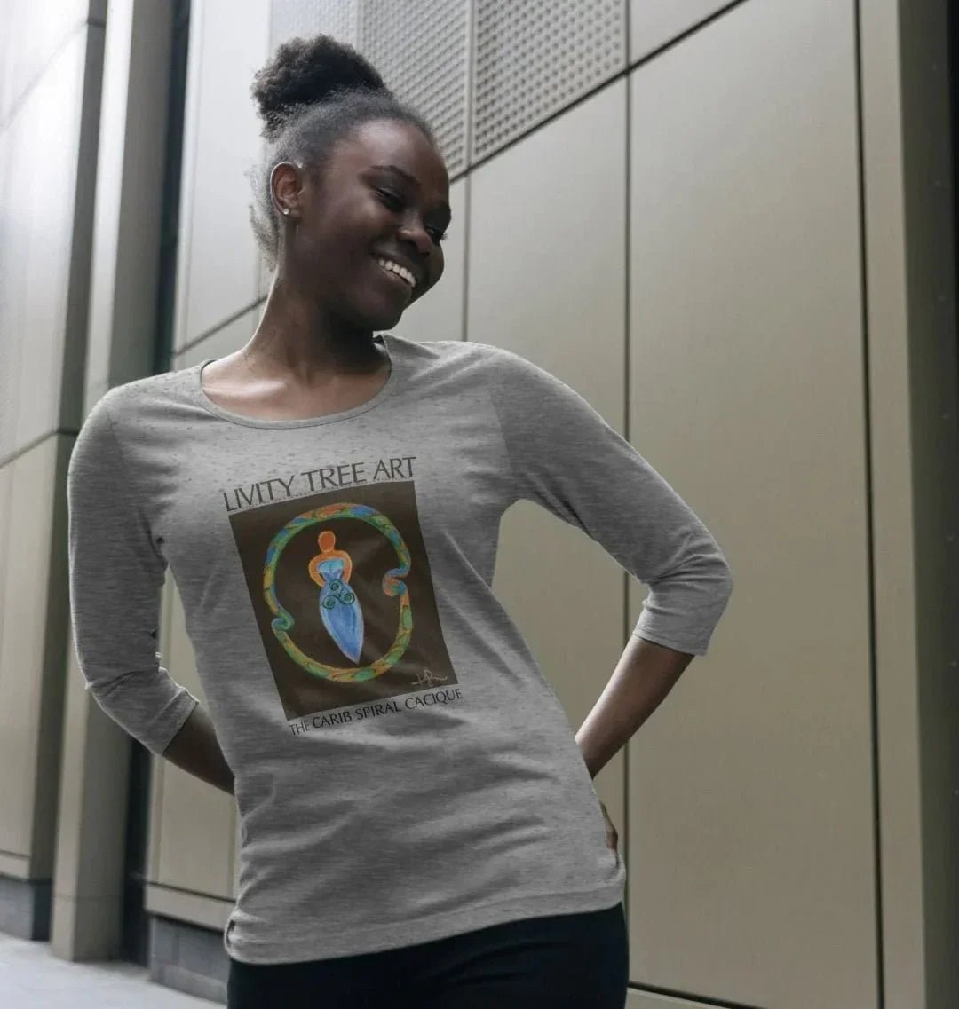 The Spiral Goddess Premium Certified Cotton Long Sleeve Tee - Livity Tree Art