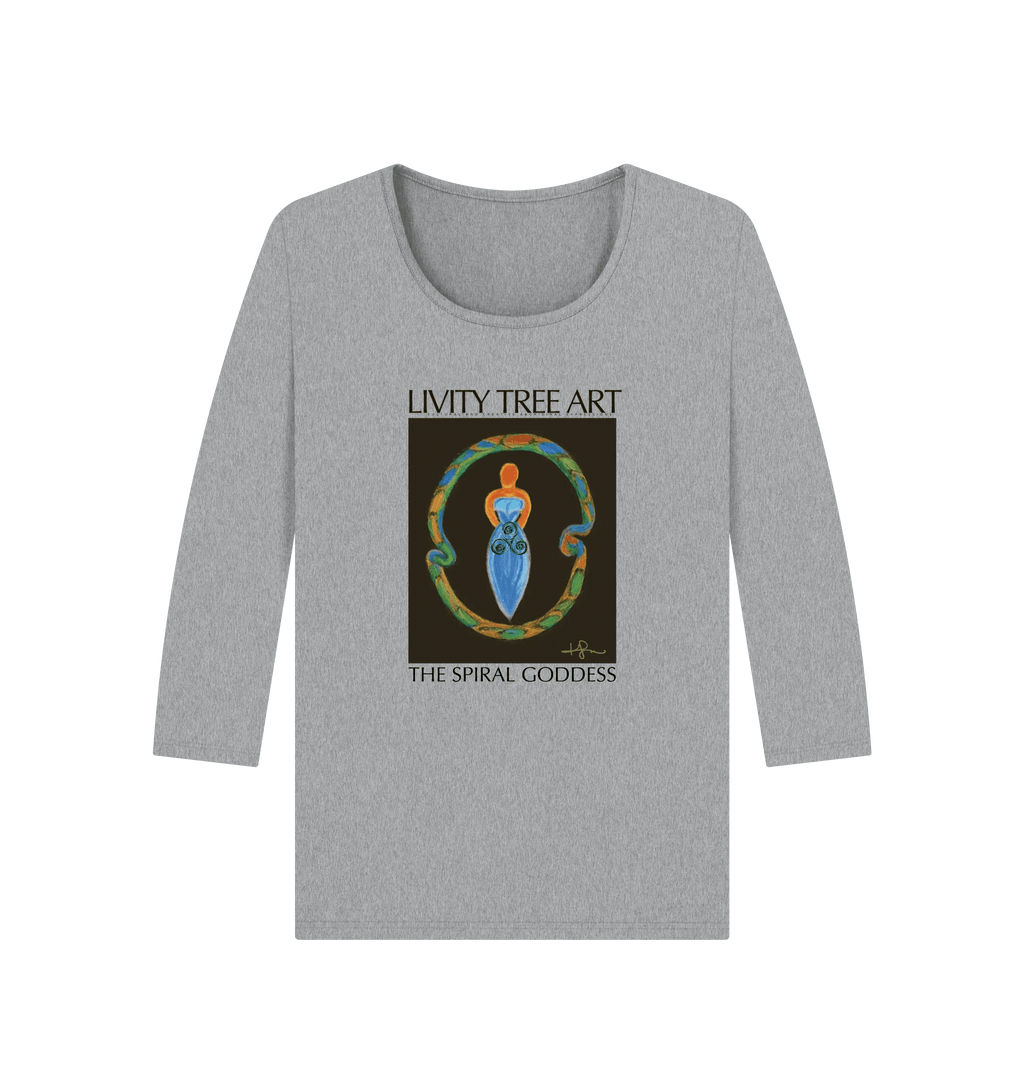 The Spiral Goddess Premium Certified Cotton Long Sleeve Tee - Livity Tree Art