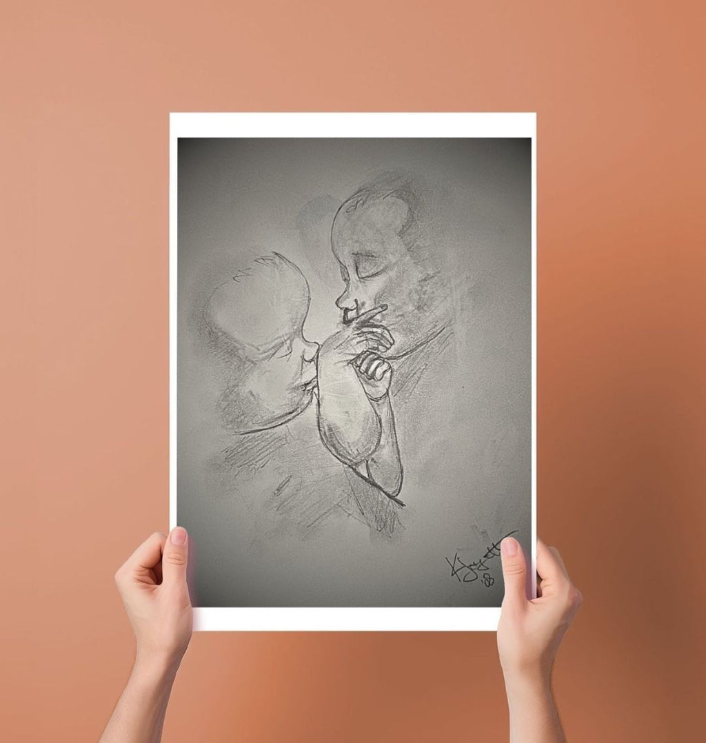 The Twins Portrait Art Print - Livity Tree Art
