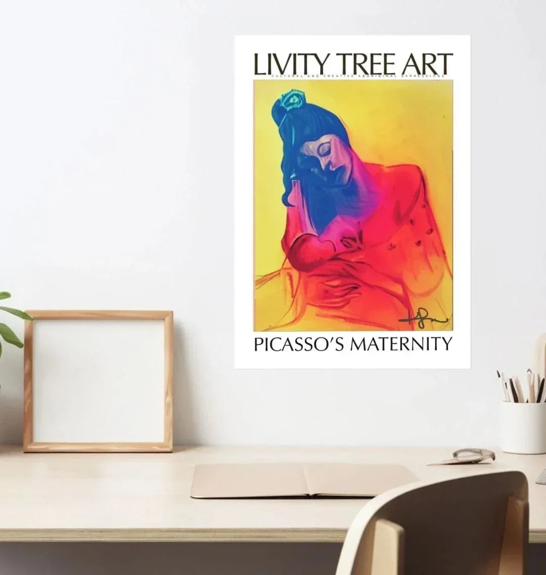 Picasso's Maternity (Colored) Portrait Art Print (Frame Optional) - Livity Tree Art