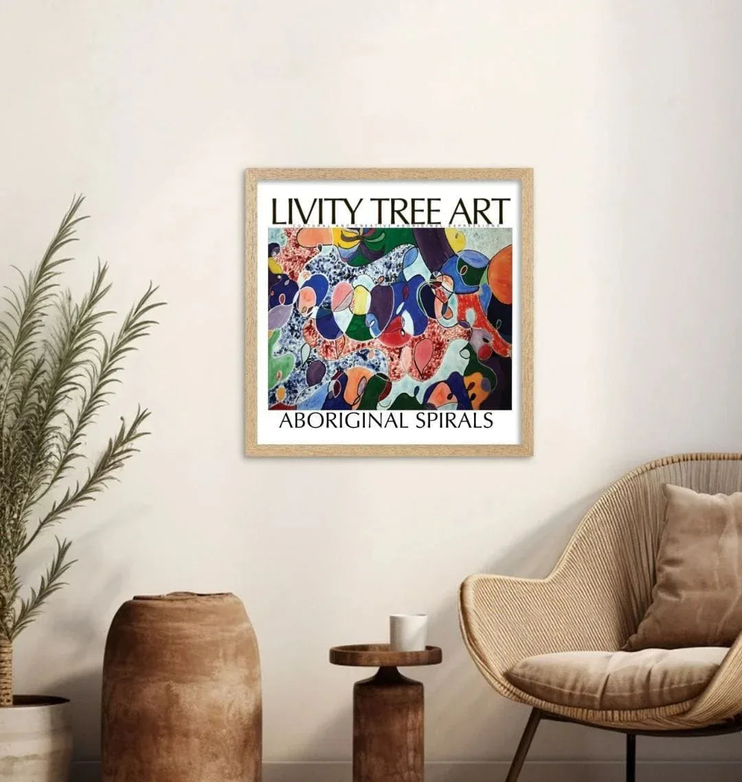Aboriginal Spirals Landscape Art Print - Livity Tree Art
