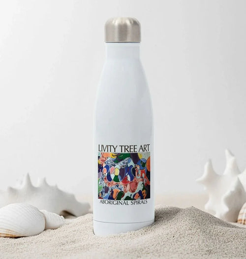 Aboriginal Spirals Stainless Steel Bottle - Livity Tree Art