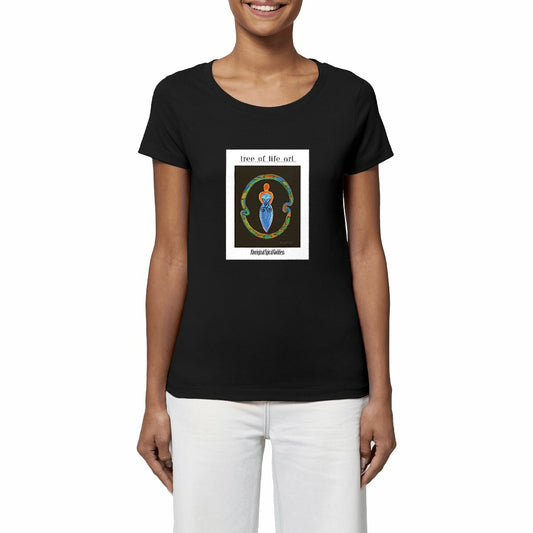 Aboriginal Spiral Goddess Woman's T-shirt, 100% Organic Cotton | Tree of Life Art - Tree of Life Art