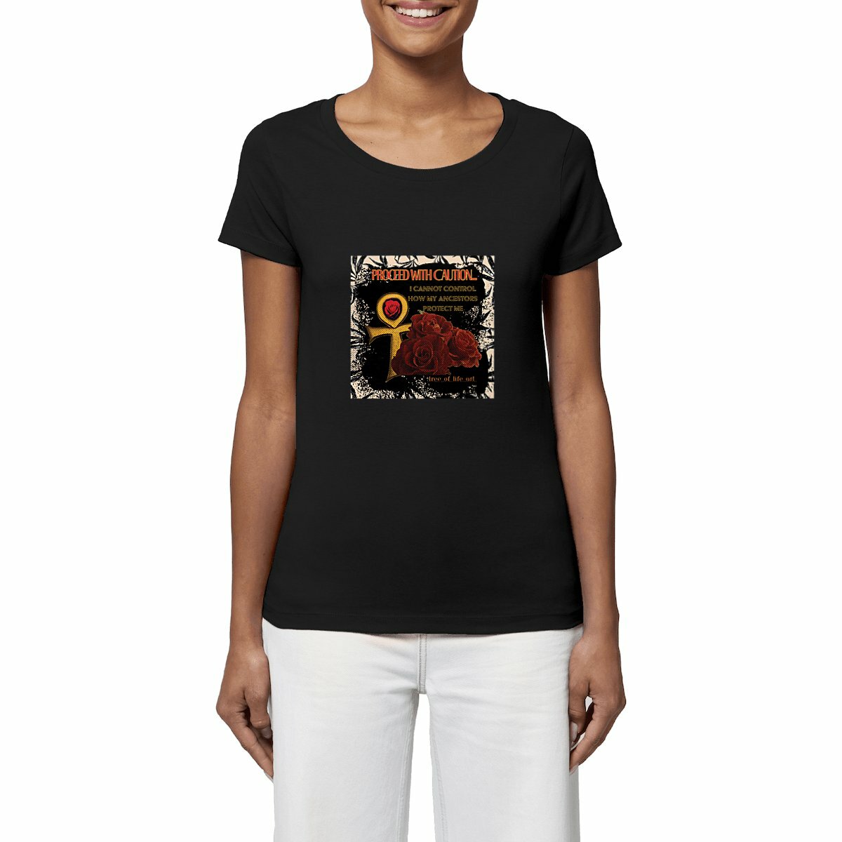 Ancestors Protection Woman's Premium T-Shirt - 100% Organic Cotton | Tree of Life Art - Tree of Life Art