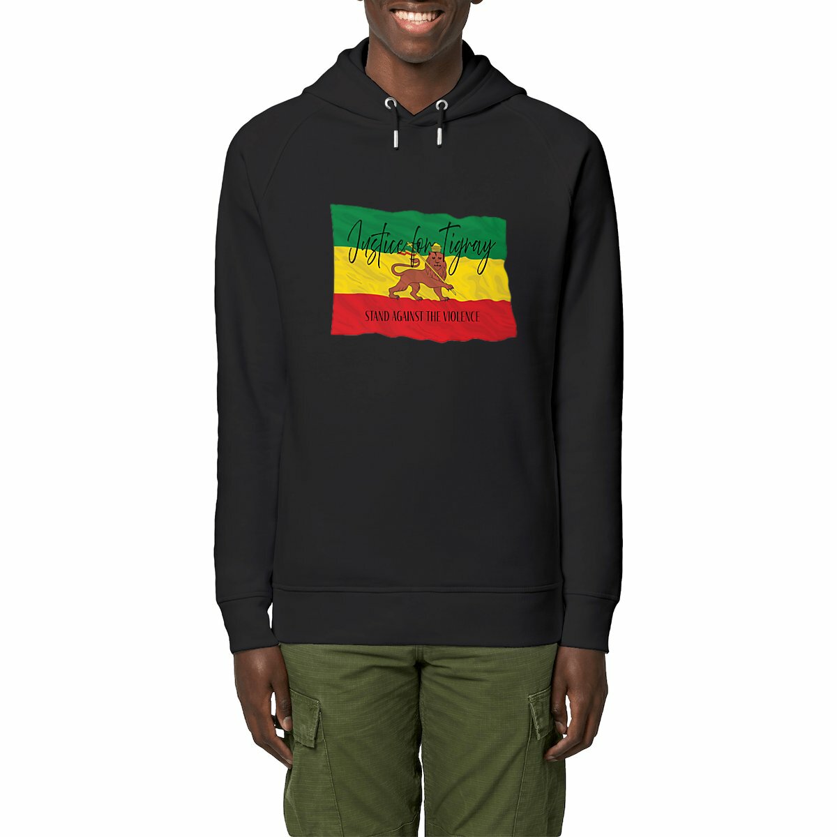 Justice for Tigray Premium Organic Unisex Side Pocket Hoodie, Medium Fit | Tree of Life Art - Tree of Life Art