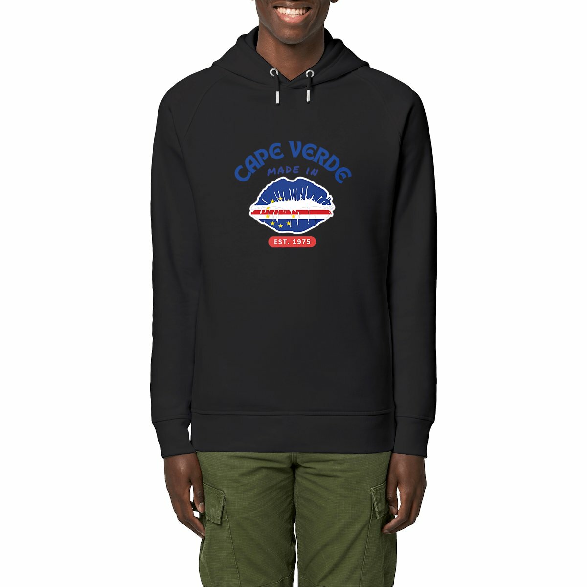 Made in Cape Verde Unisex Side Pocket Hoodie, Premium Organic Soft Ring Spun - Tree of Life Art