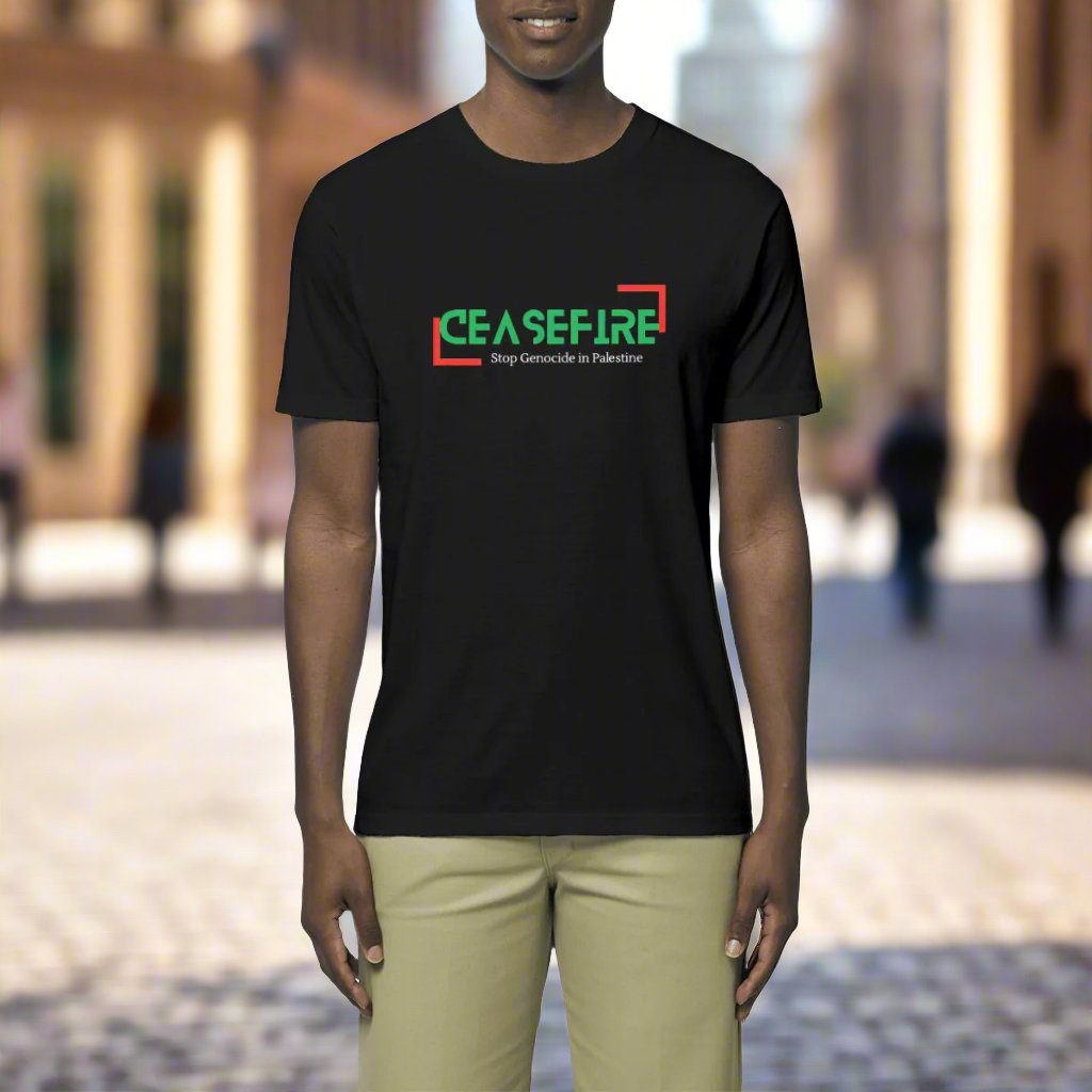 Ceasefire in Palestine Premium Unisex tshirt, Lightweight 100% Organic Cotton | Tree of Life Art - Tree of Life Art