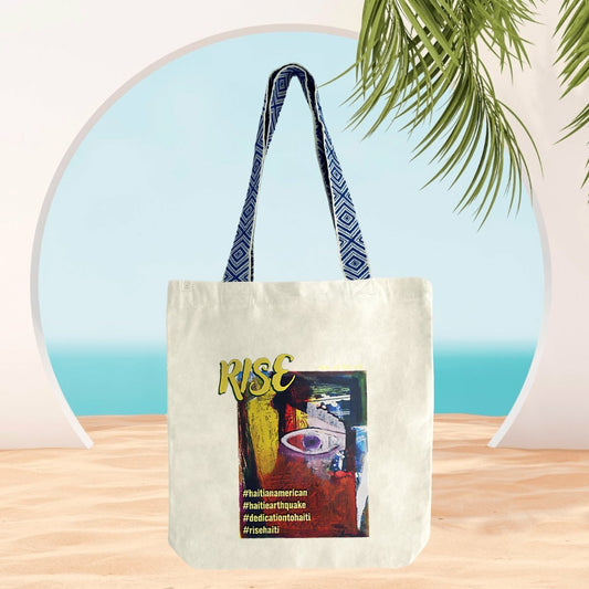 Rise! Dedication to Haiti Earthquake Ethnic Canvas Weave Totebag - Premium | Tree of Life Art - Tree of Life Art