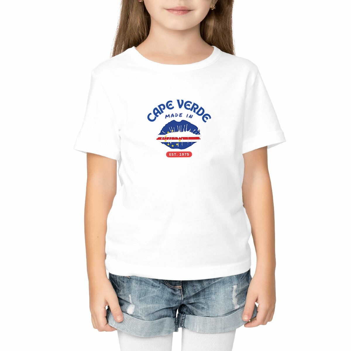 Made in Cape Verde Kids Heavyweight Tshirt, 100% Organic Cotton - Tree of Life Art