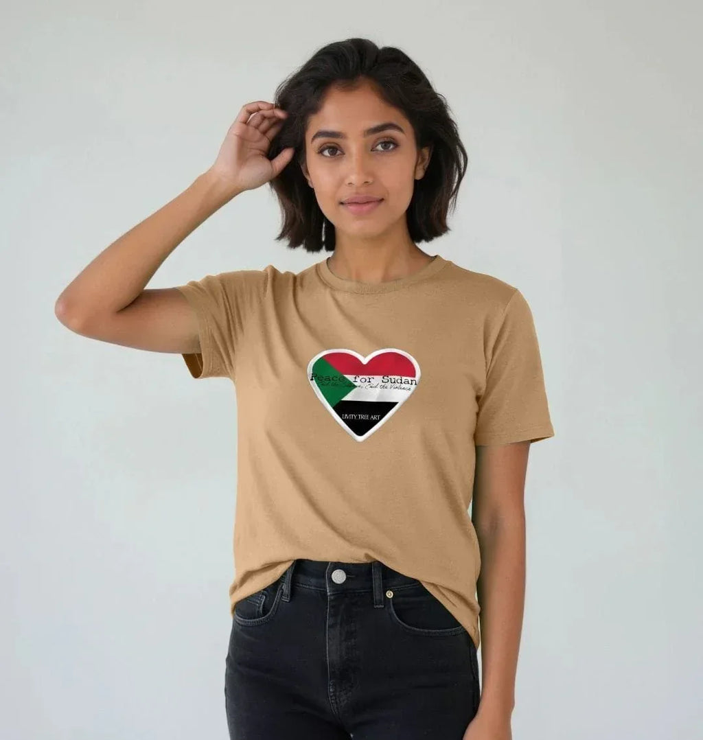 Peace for Sudan Woman's Plain T-shirt - Livity Tree Art