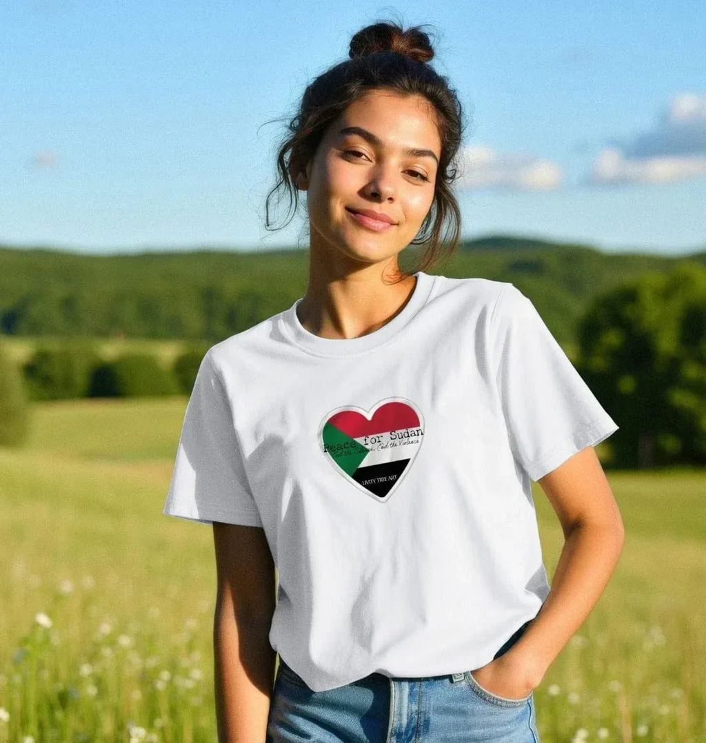 Peace for Sudan Woman's Plain T-shirt - Livity Tree Art