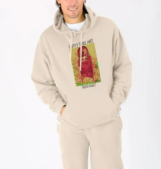 Rastafari Sekhmet Unisex Kangaroo Pocket Hoody - Livity Tree Art