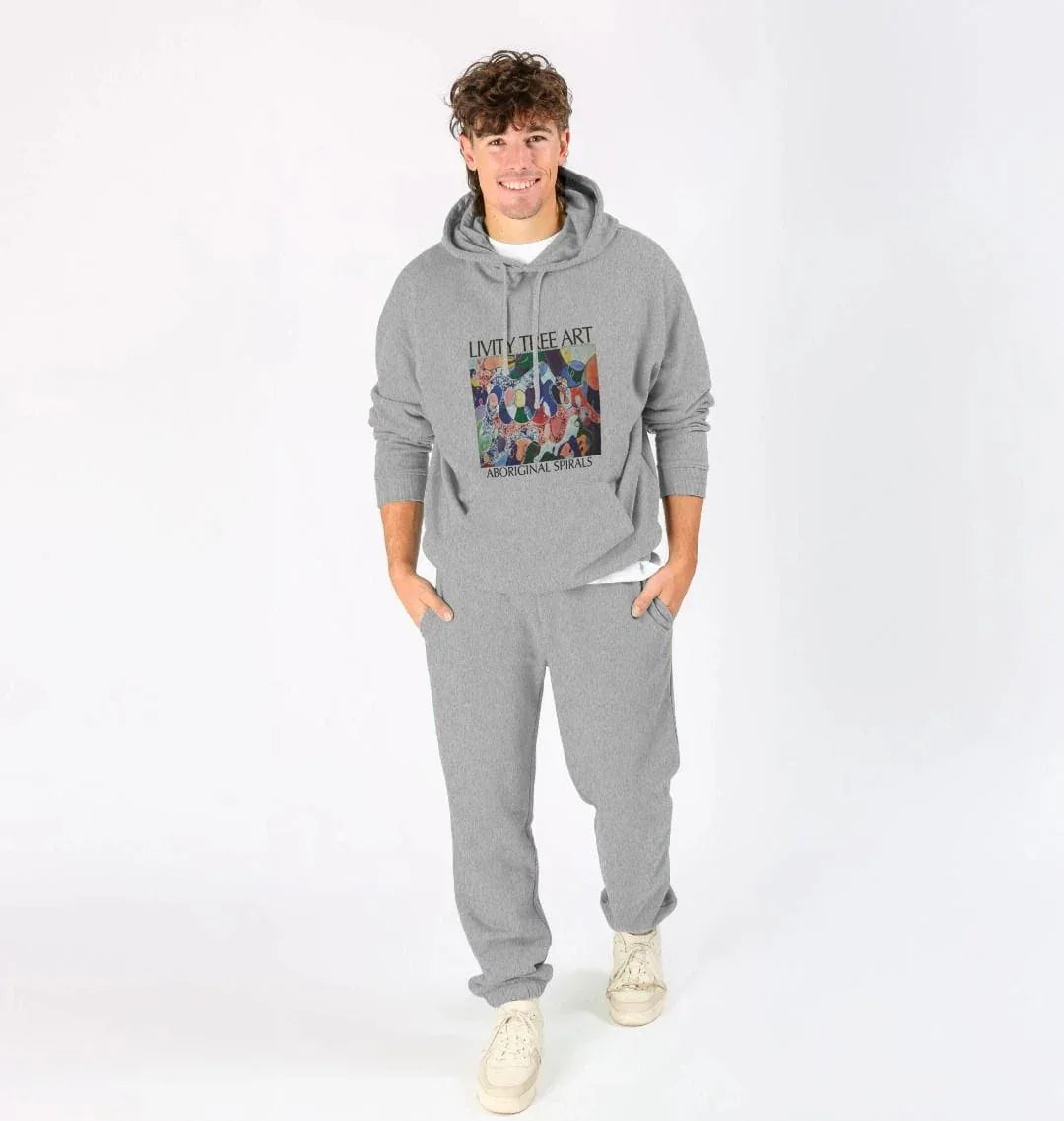 Aboriginal Spirals Unisex Kangaroo Pocket Hoody - Livity Tree Art