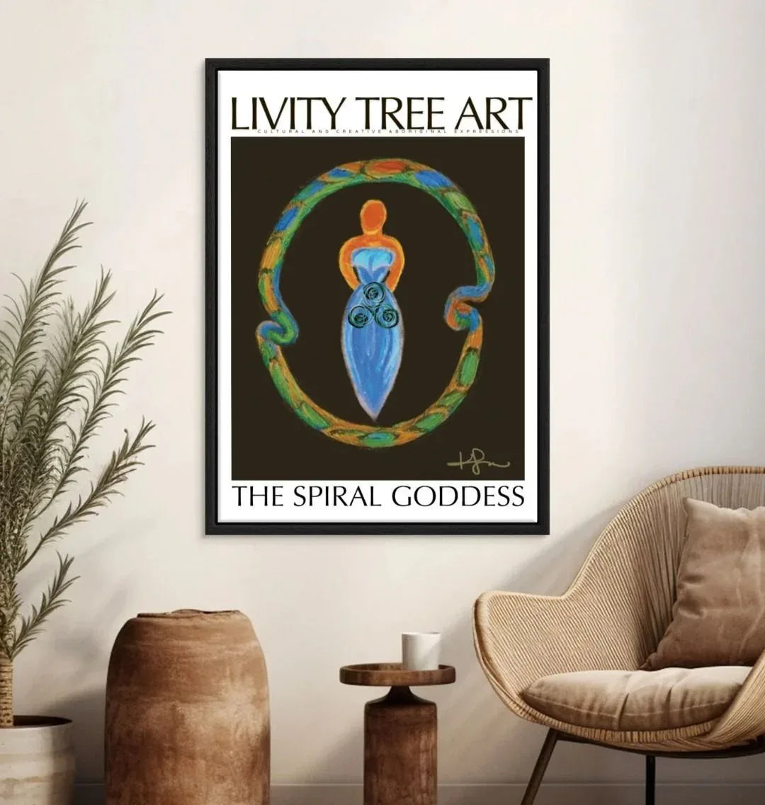 Premium Portrait The Spiral Goddess Art Print (Recycled Canvas, Frame Optional) - Livity Tree Art