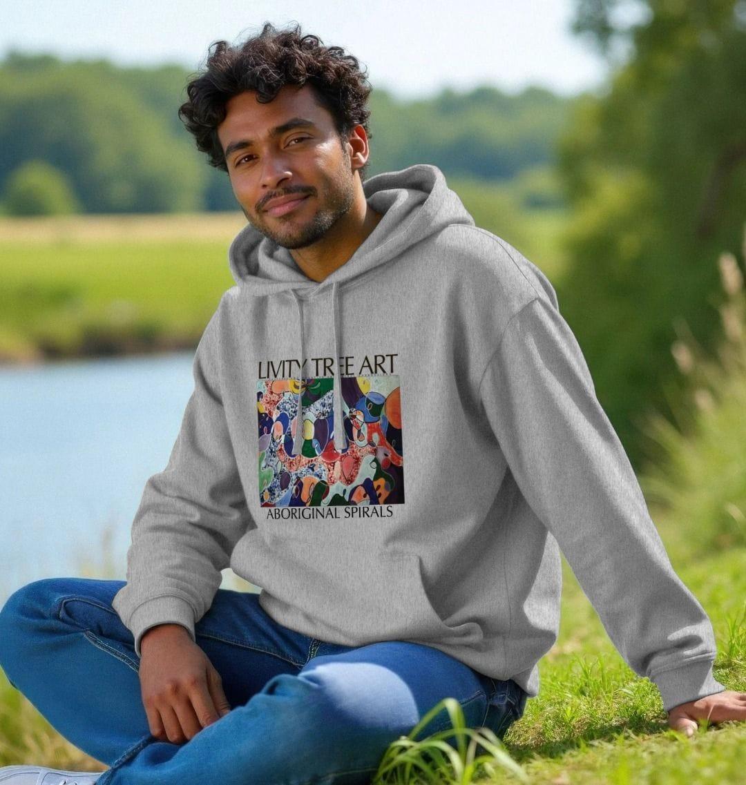 Aboriginal Spirals Unisex Kangaroo Pocket Hoody - Livity Tree Art