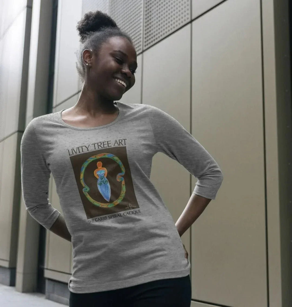 The Spiral Goddess Premium Certified Cotton Long Sleeve Tee - Livity Tree Art