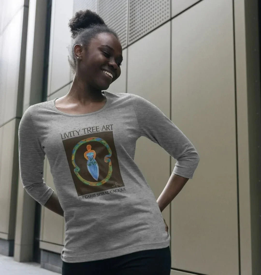 The Spiral Goddess Premium Certified Cotton Long Sleeve Tee - Livity Tree Art