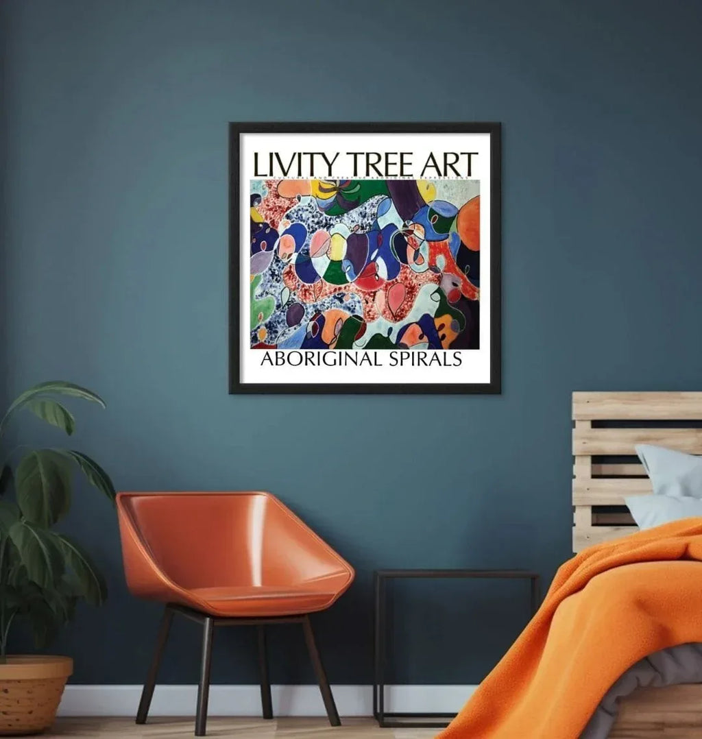 Aboriginal Spirals Landscape Art Print - Livity Tree Art