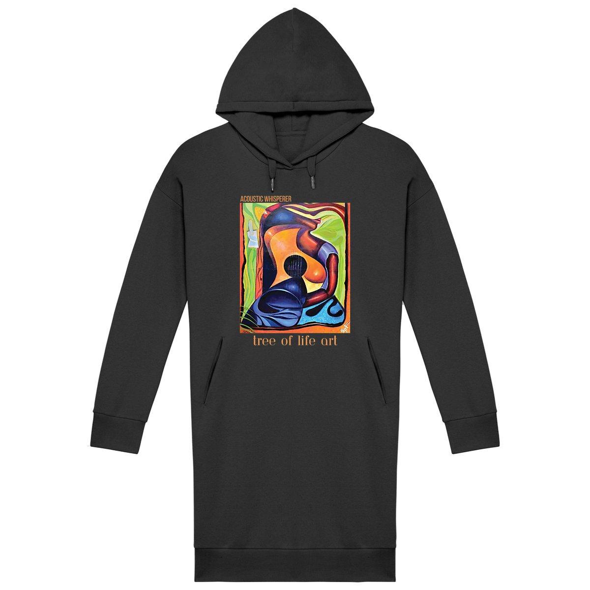 Acoustic Whisperer Premium Plus Hoodie Dress - Eco-Friendly Comfort Fit | Tree of Life Art - Tree of Life Art