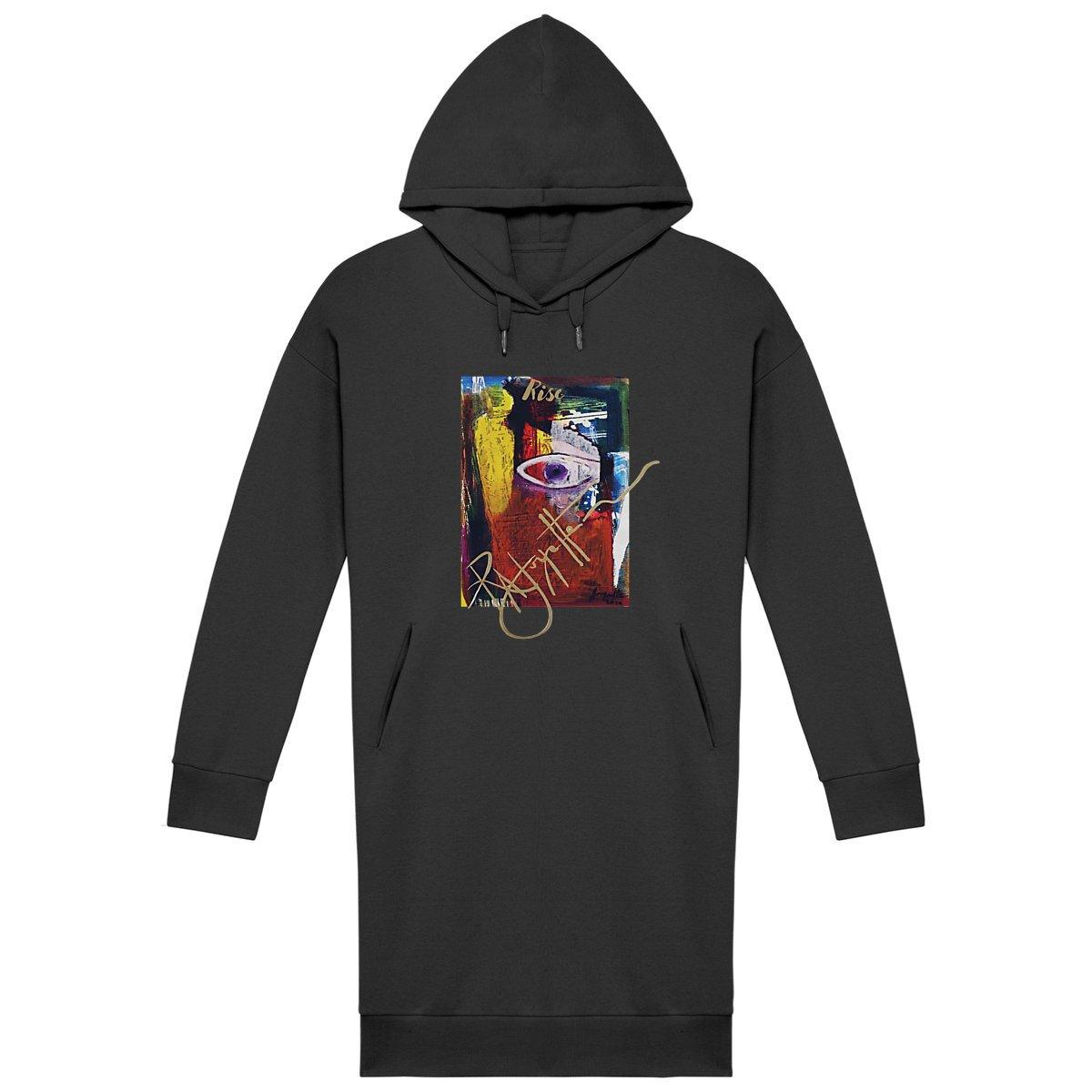 Rise! Dedication to Haiti Earthquake Comfy Fit Hoodie Dress - Woman's Premium | Tree of Life Art - Tree of Life Art