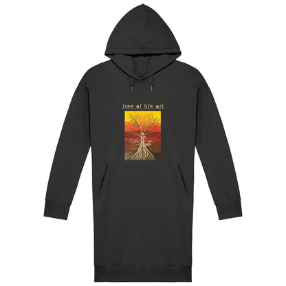 Tree of Life Premium Comfy Fit Hoodie Dress | XS-XL | 65% Organic Cotton 35% Recycled Polyester | Tree of Life Art - Tree of Life Art