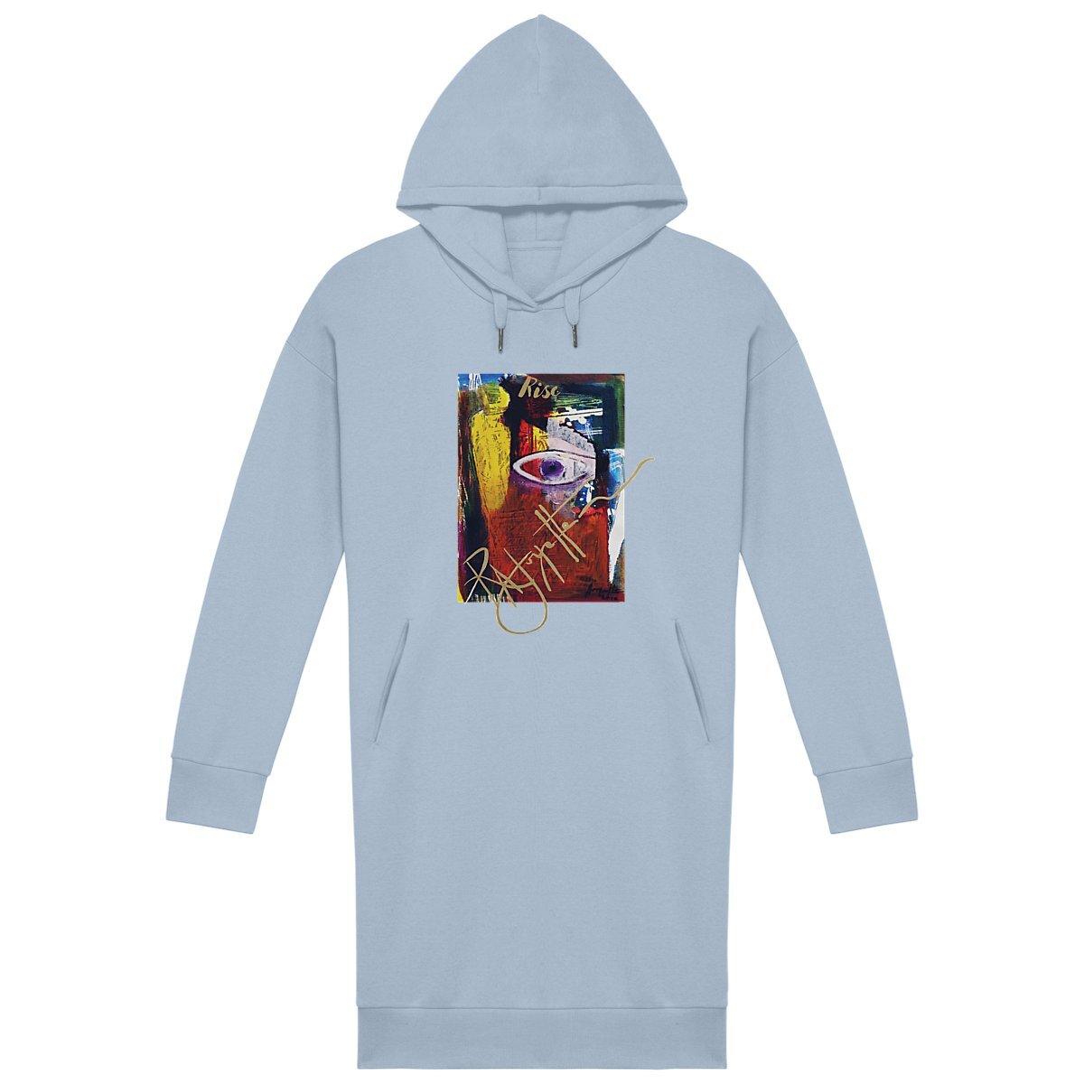 Rise! Dedication to Haiti Earthquake Comfy Fit Hoodie Dress - Woman's Premium | Tree of Life Art - Tree of Life Art