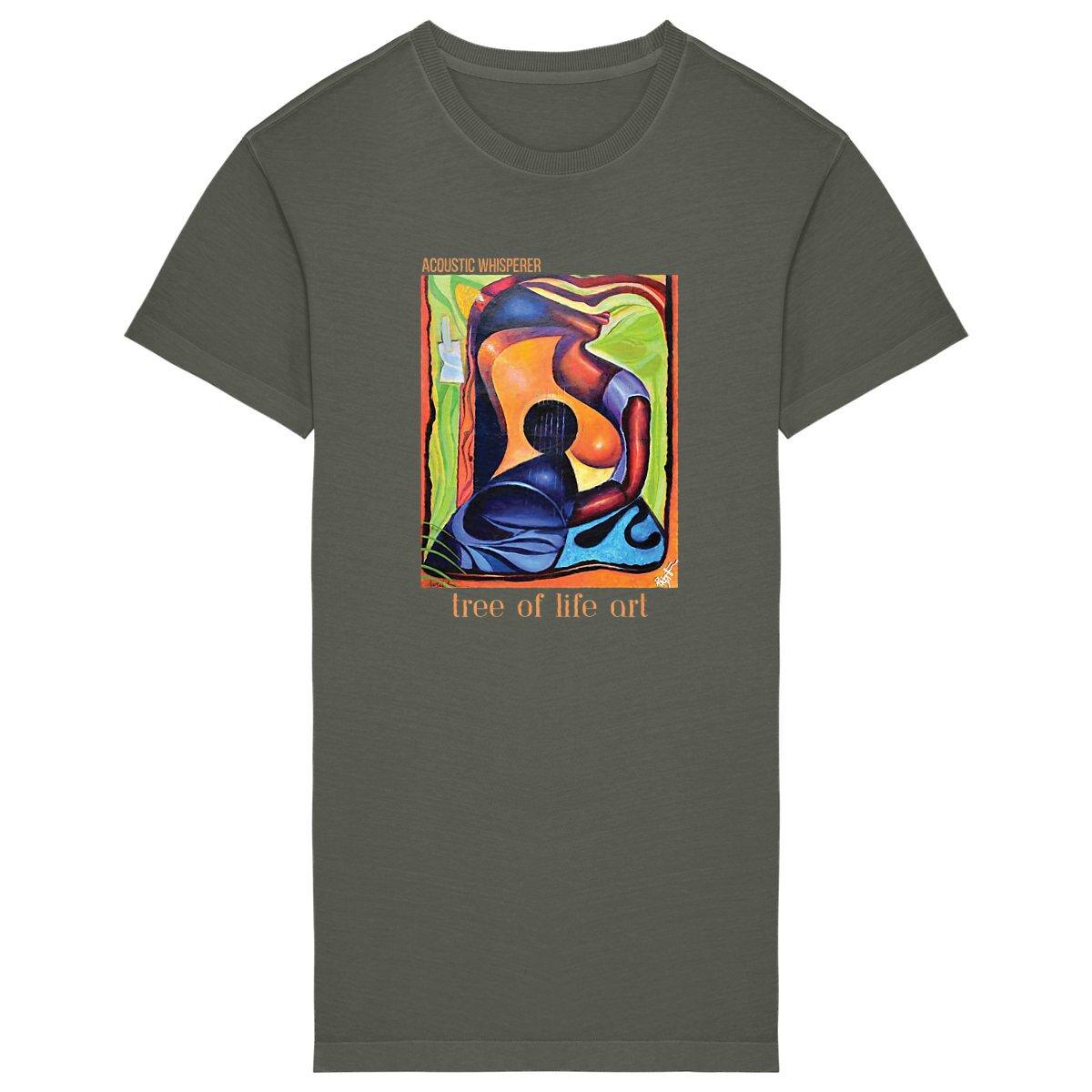 Acoustic Whisperer Premium Plus Woman's T-Shirt Dress - 100% Organic Cotton | Tree of Life Art - Tree of Life Art