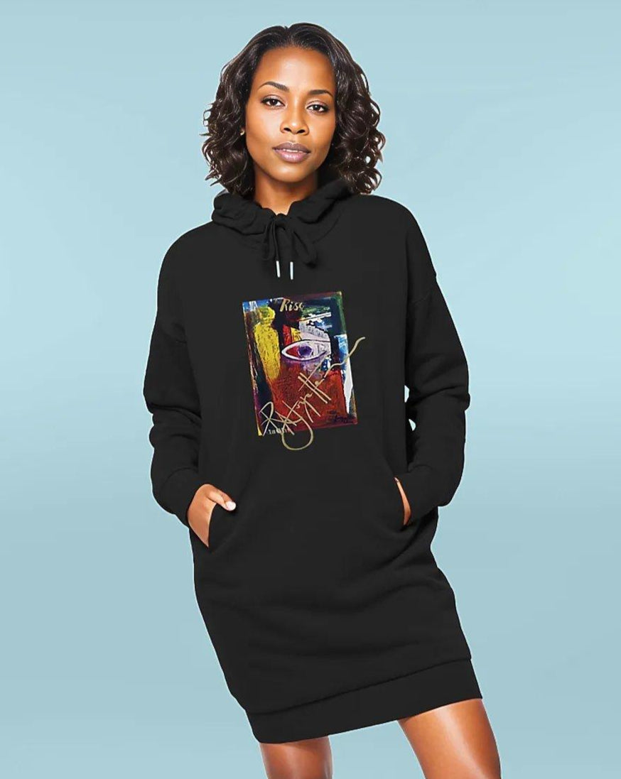 Rise! Dedication to Haiti Earthquake Comfy Fit Hoodie Dress - Woman's Premium | Tree of Life Art - Tree of Life Art