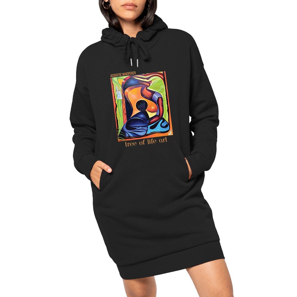 Acoustic Whisperer Premium Plus Hoodie Dress - Eco-Friendly Comfort Fit | Tree of Life Art - Tree of Life Art