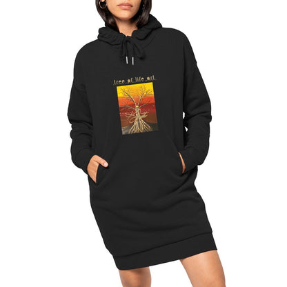 Tree of Life Premium Comfy Fit Hoodie Dress | XS-XL | 65% Organic Cotton 35% Recycled Polyester | Tree of Life Art - Tree of Life Art